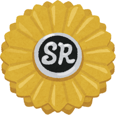 Illustration of a Social Insurance Labor Consultant's Badge with Chrysanthemum